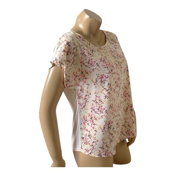 APT 9 Womens Petite Size PM Short Sleeve Patterned Scoop Neck Blouse Shirt Top - Picture 3 of 8